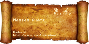 Meszes Anett névjegykártya